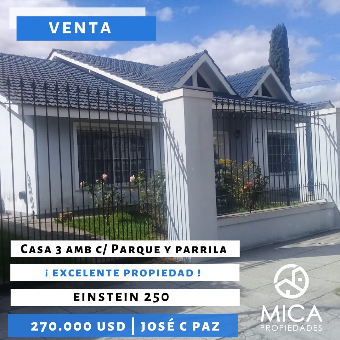 Venta - Casa 3 Amb c/ Parque y Parrilla - José C Paz