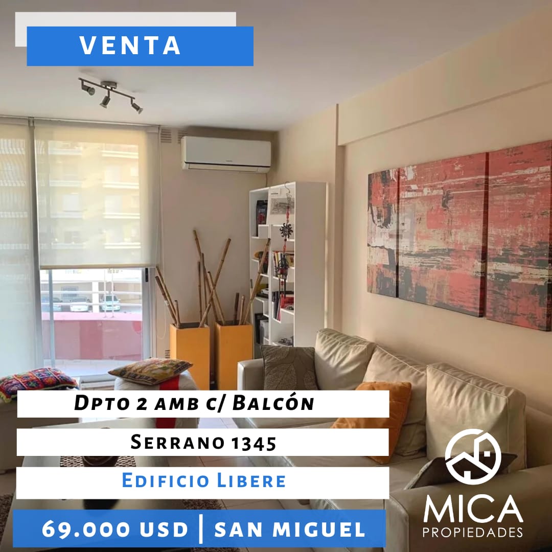 Venta Dpto 2 Amb c/ Balcón San Miguel Centro Mica Propiedades Negocios Inmobiliarios